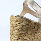 Golden Braided Platform Sandal