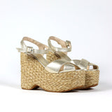 Golden Braided Platform Sandal