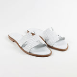 White textured Greek sandal