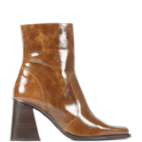 Florence Brown Patent Leather Ankle Boot