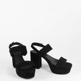 Black mel heeled sandal