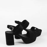 Black mel heeled sandal