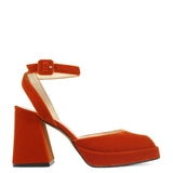 Miranda Orange Velvet Sandal