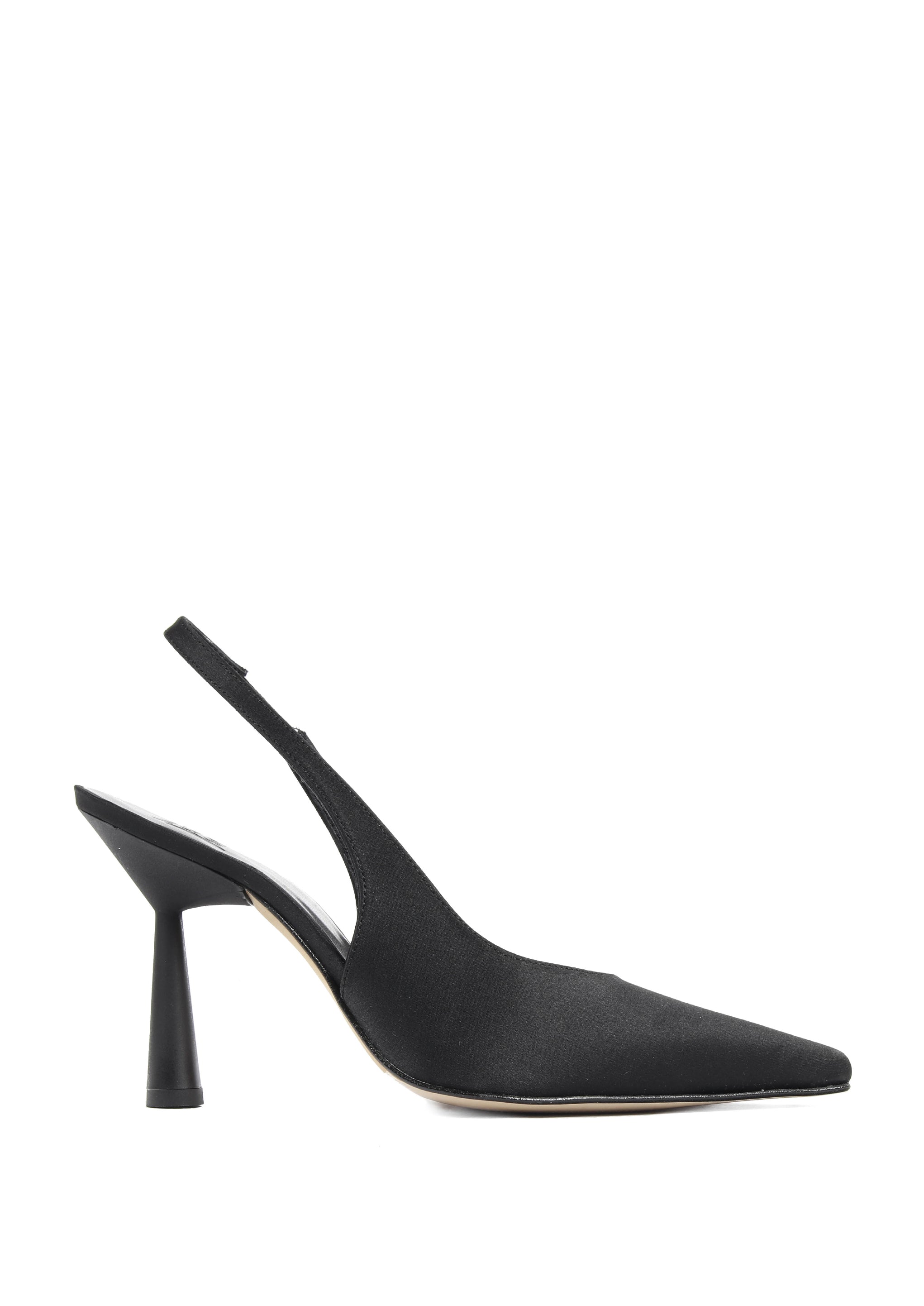 Leia Elastic Black black satin pumps for women | One more step – Un ...