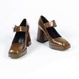 Florence Brown Patent Leather Moccasin