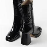 Florence Black Patent Leather Ankle Boot