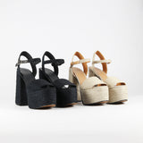 Grace Black platform heel sandal