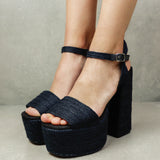 Grace Black platform heel sandal