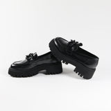 Beverly Black Buckle Moccasin
